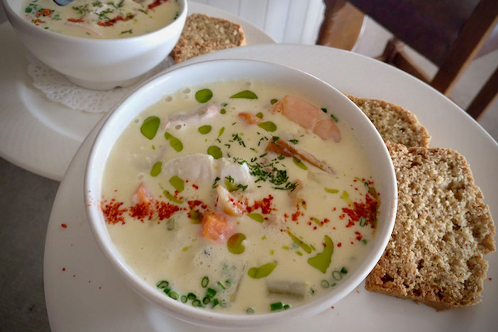 Wild Atlantic seafood and shellfish chowder