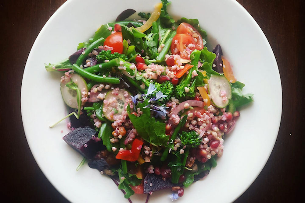 Fresh quinoa and vegetable salad